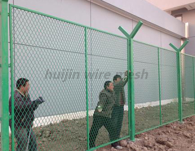 Expanded metal security fence